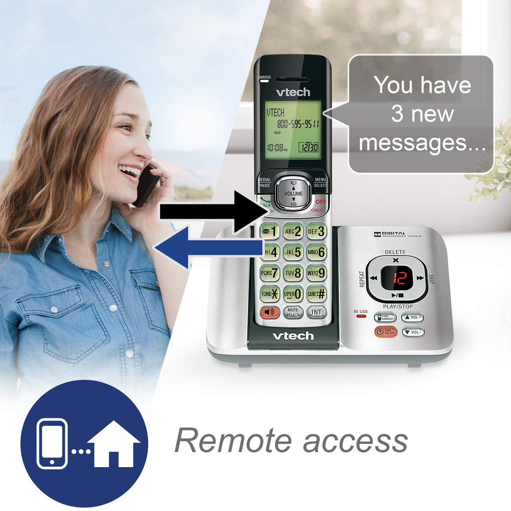 VTech CS6719-16 DECT 6.0 Phone with Caller ID/Call Waiting, 1 Cordless Handset, Red