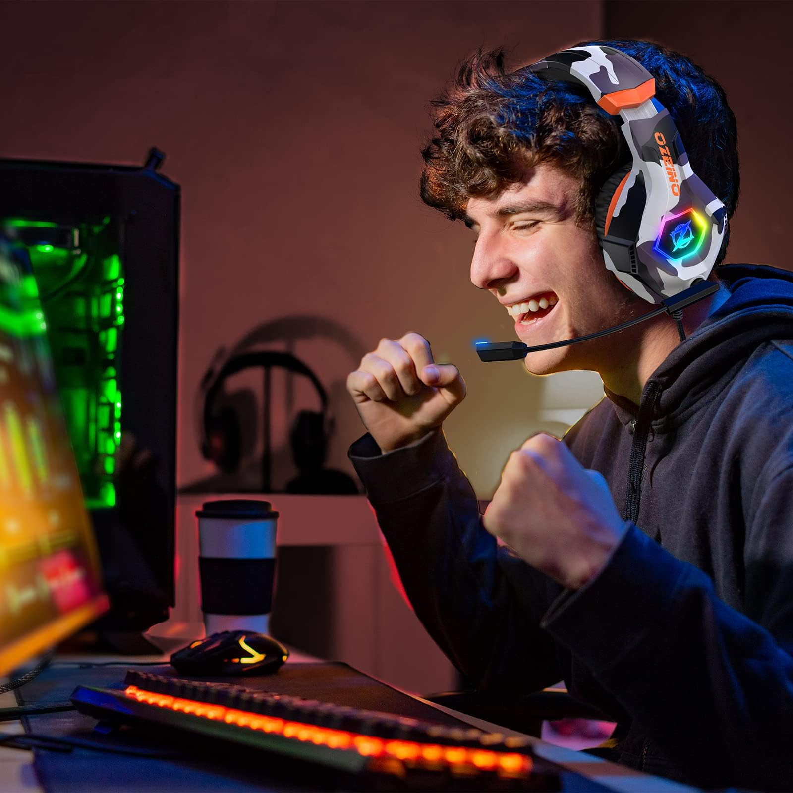 Ozeino Gaming Headset for PC, Ps4, Ps5, Xbox Headset with 7.1 Surround Sound