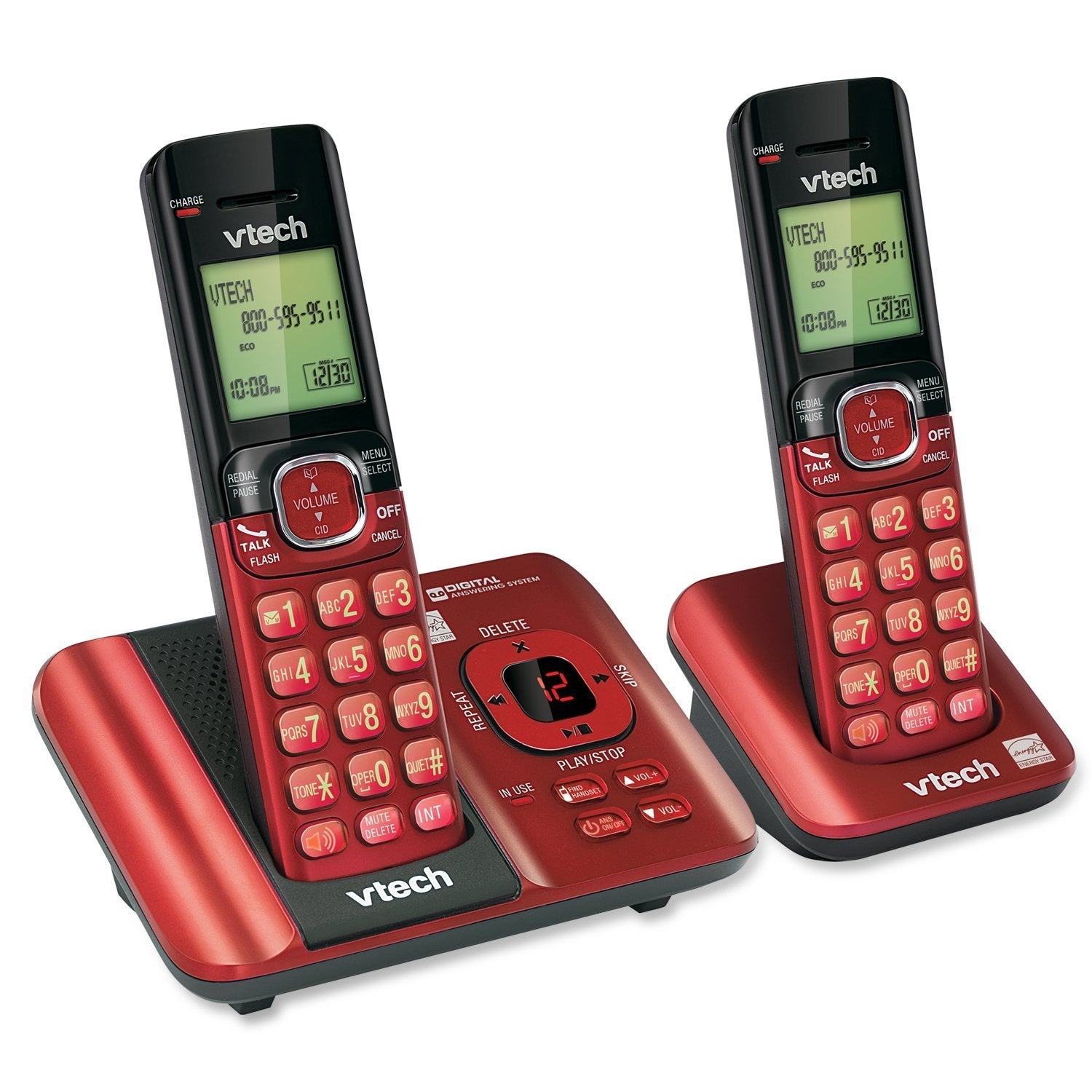 VTech CS6719-16 DECT 6.0 Phone with Caller ID/Call Waiting, 1 Cordless Handset, Red