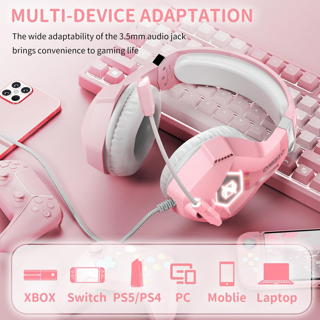 Ozeino Gaming Headset for PC, Ps4, Ps5, Xbox Headset with 7.1 Surround Sound