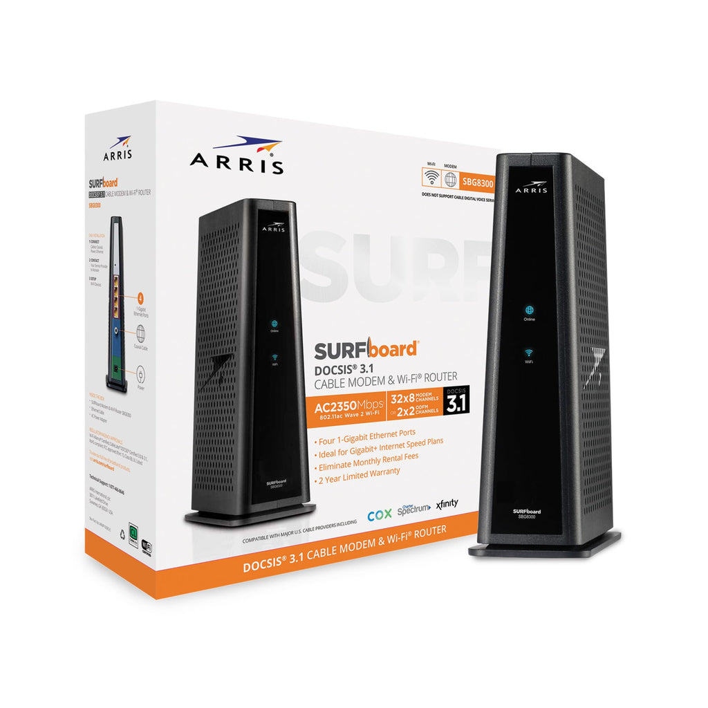 ARRIS (G34) - Cable Modem Router Combo - Fast DOCSIS 3.1 Gigabit WiFi 6 (AX3000)