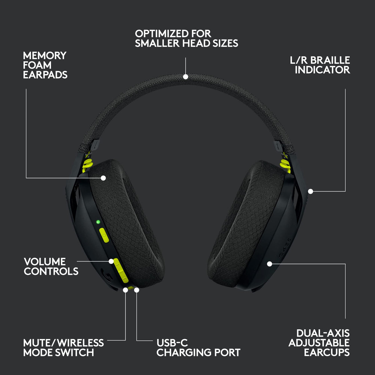 Logitech G435 Lightspeed & Bluetooth Wireless Gaming Headset - Lightweight Over-Ear