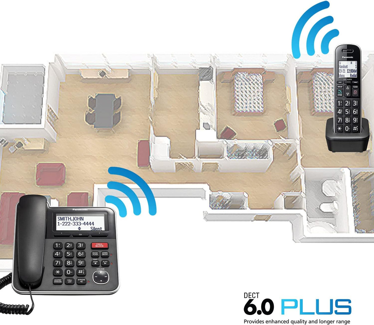 Panasonic Expandable Corded/Cordless Phone System with Answering Machine