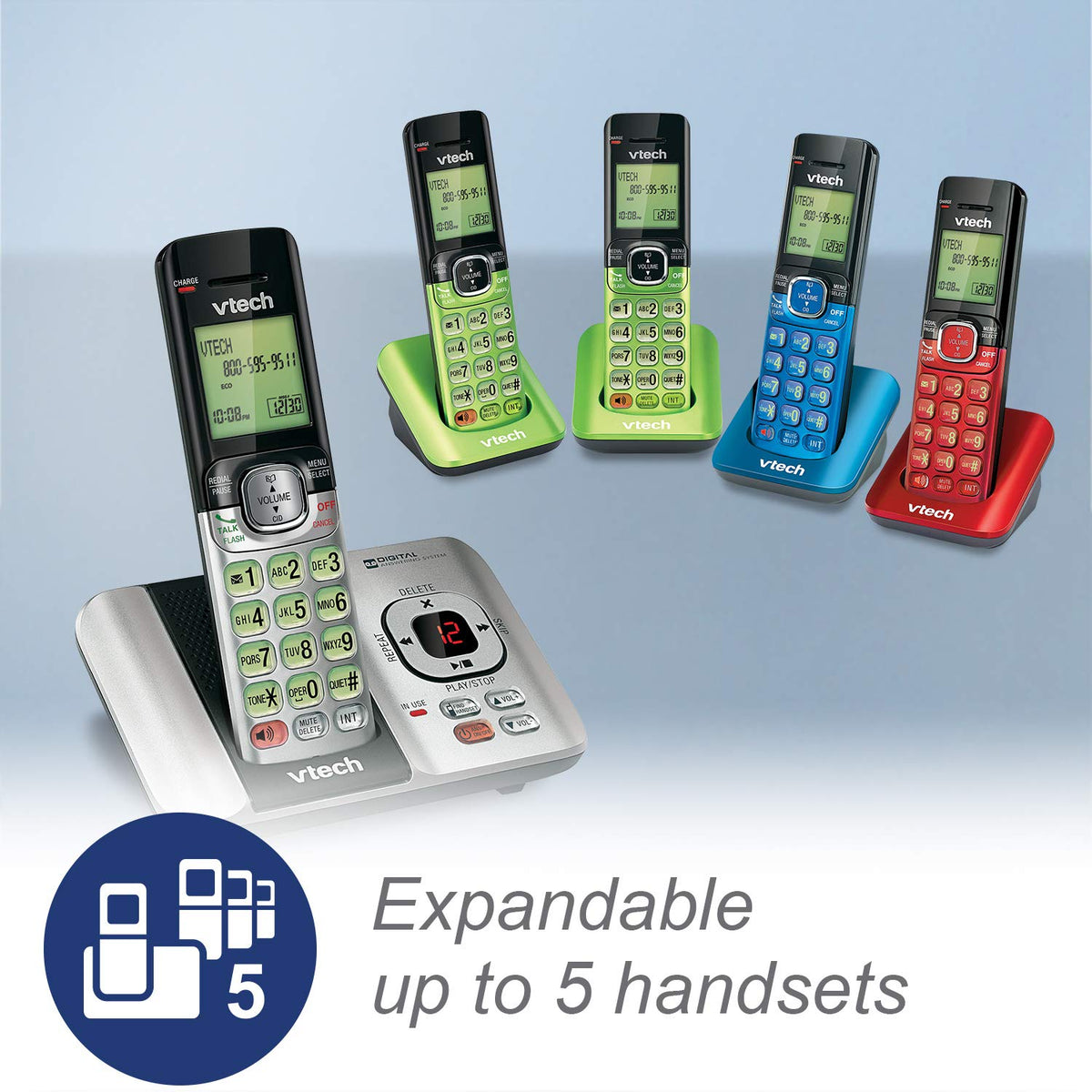 VTech CS6719-16 DECT 6.0 Phone with Caller ID/Call Waiting, 1 Cordless Handset, Red