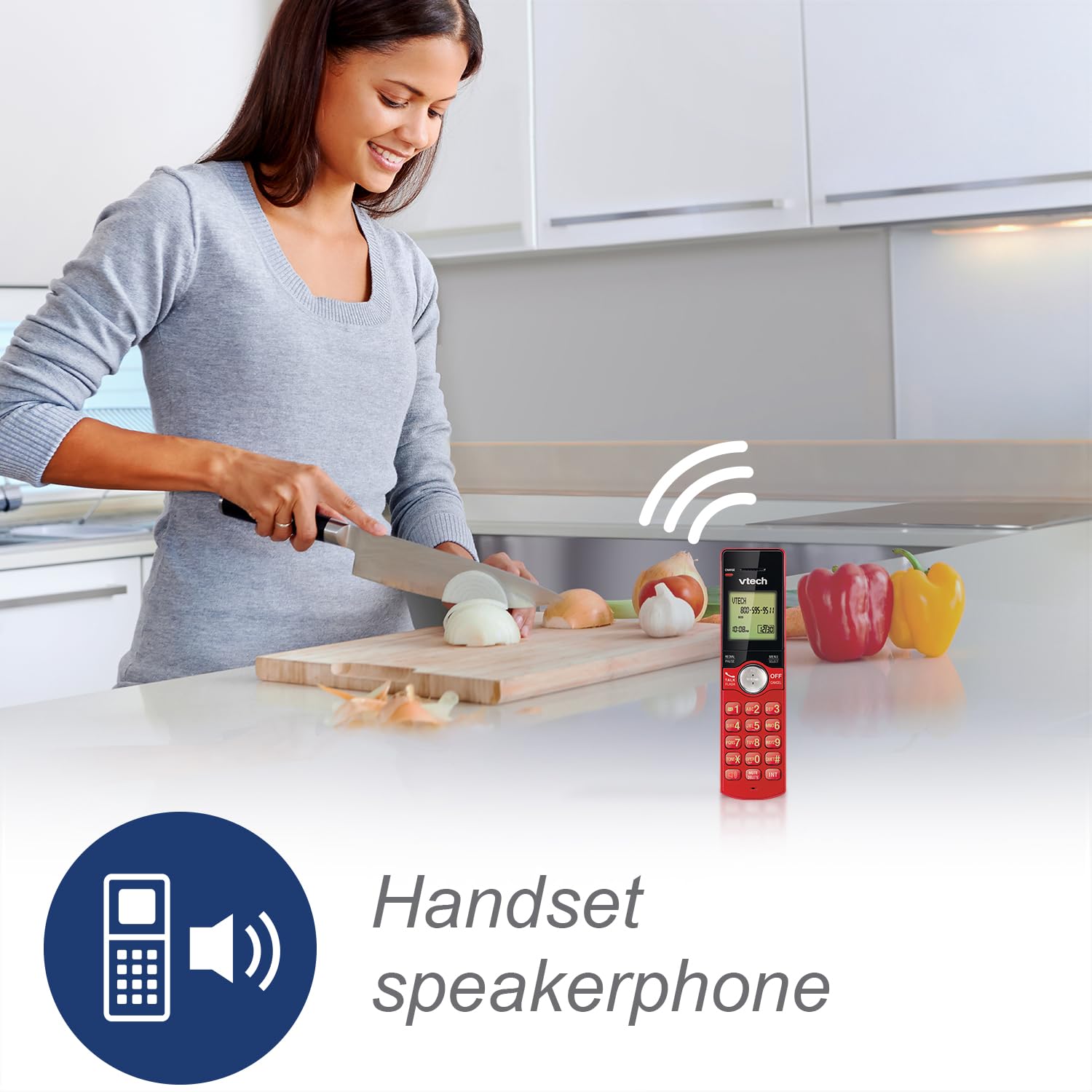 VTech CS6919-16 DECT 6.0 Cordless Phone, Red