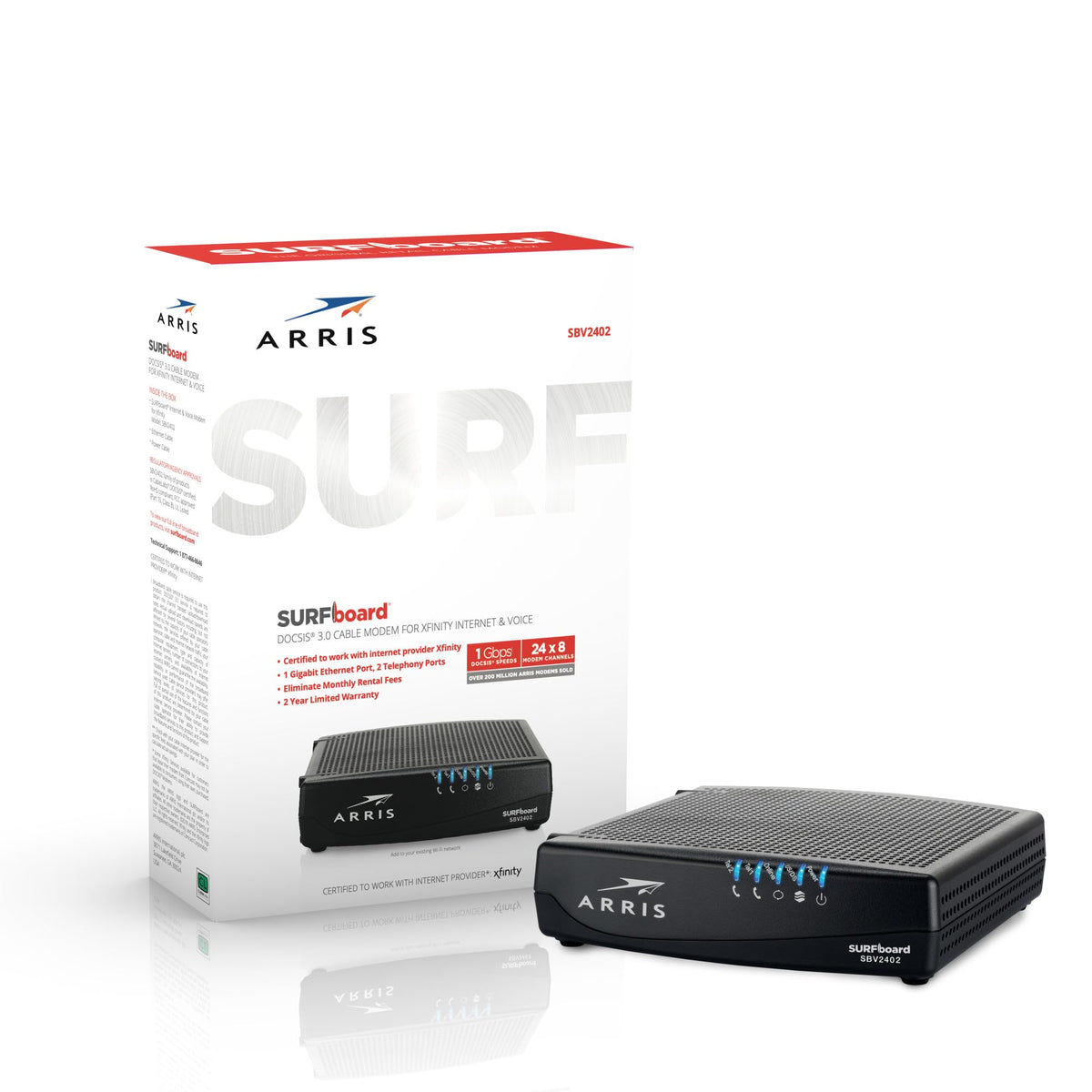 Arris (SBG10) - Cable Modem Router Combo - DOCSIS 3.0 16 x 4 Gigabit