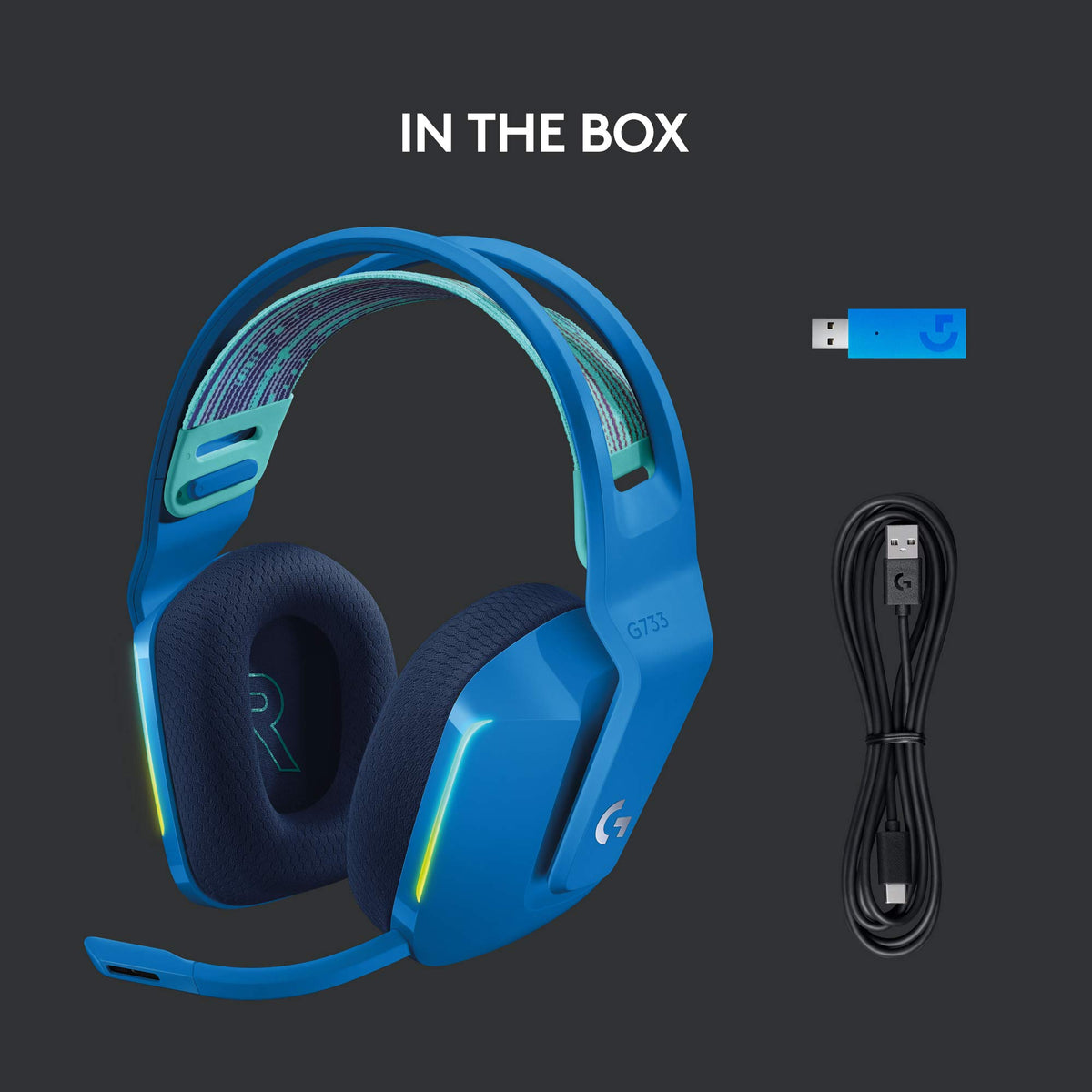 Logitech G733 Lightspeed Wireless Gaming Headset, Suspension Headband
