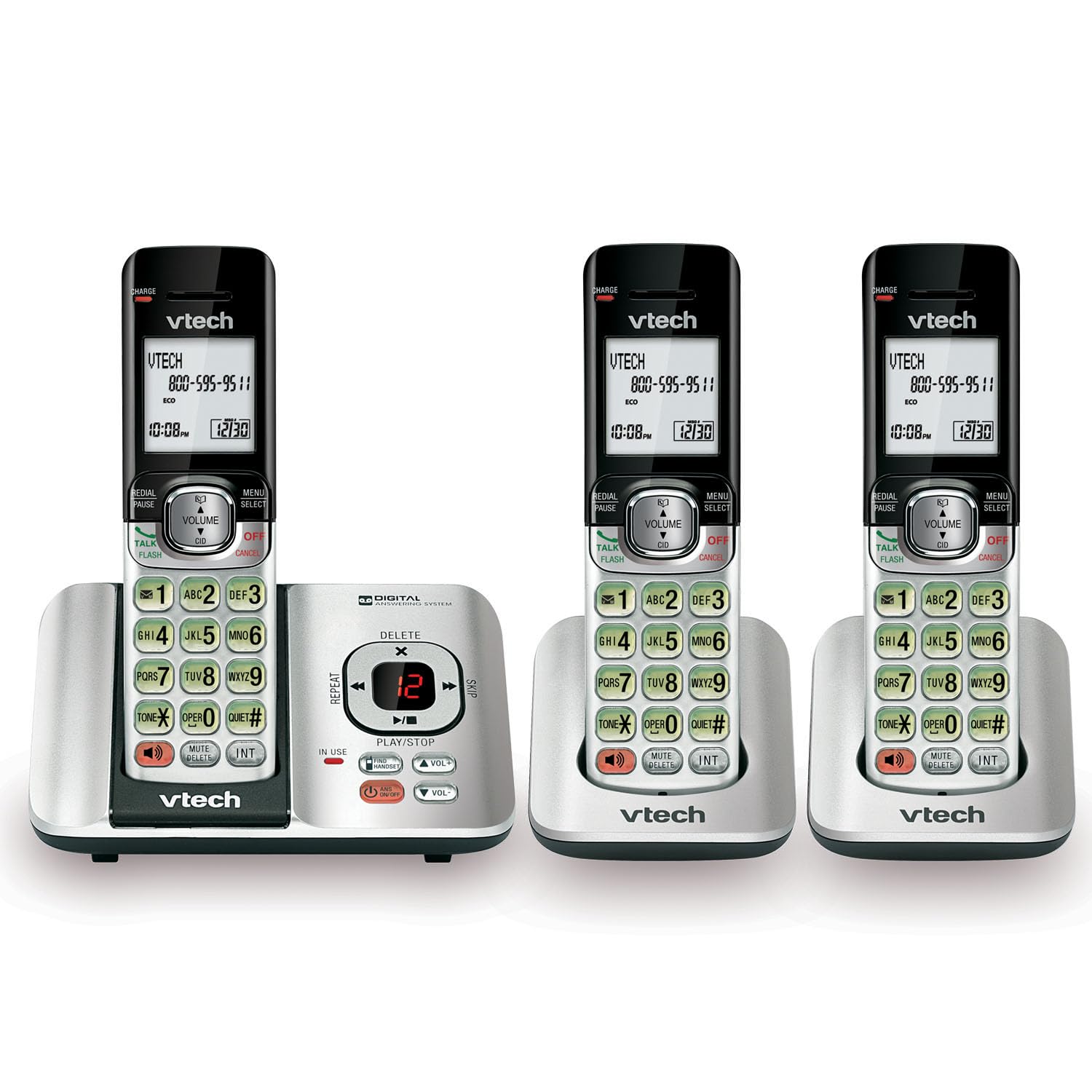 VTech CS6719-16 DECT 6.0 Phone with Caller ID/Call Waiting, 1 Cordless Handset, Red