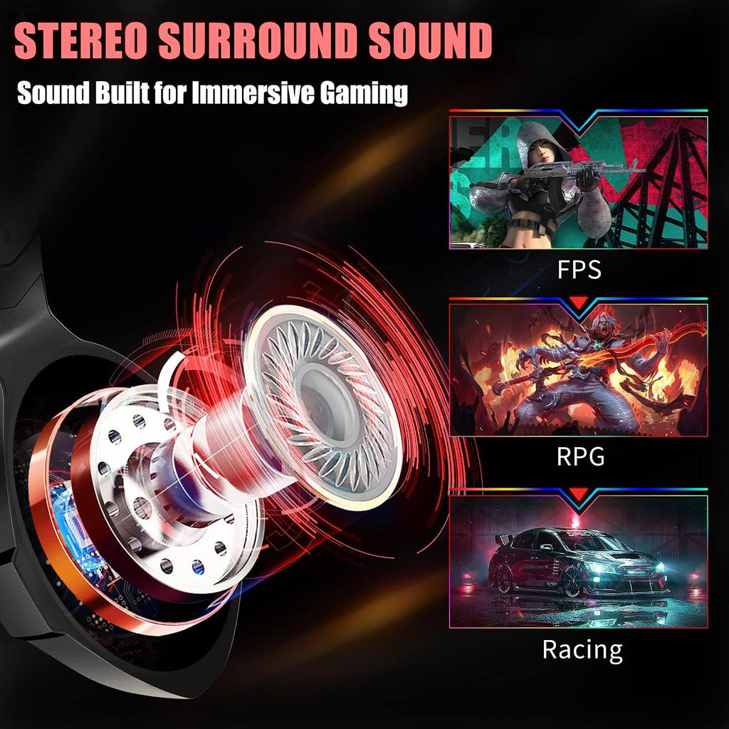 Ozeino Gaming Headset for PC, Ps4, Ps5, Xbox Headset with 7.1 Surround Sound