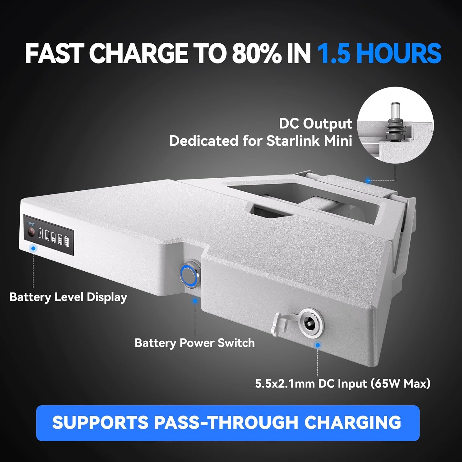 E100 Starlink Mini Battery Pack with Charger