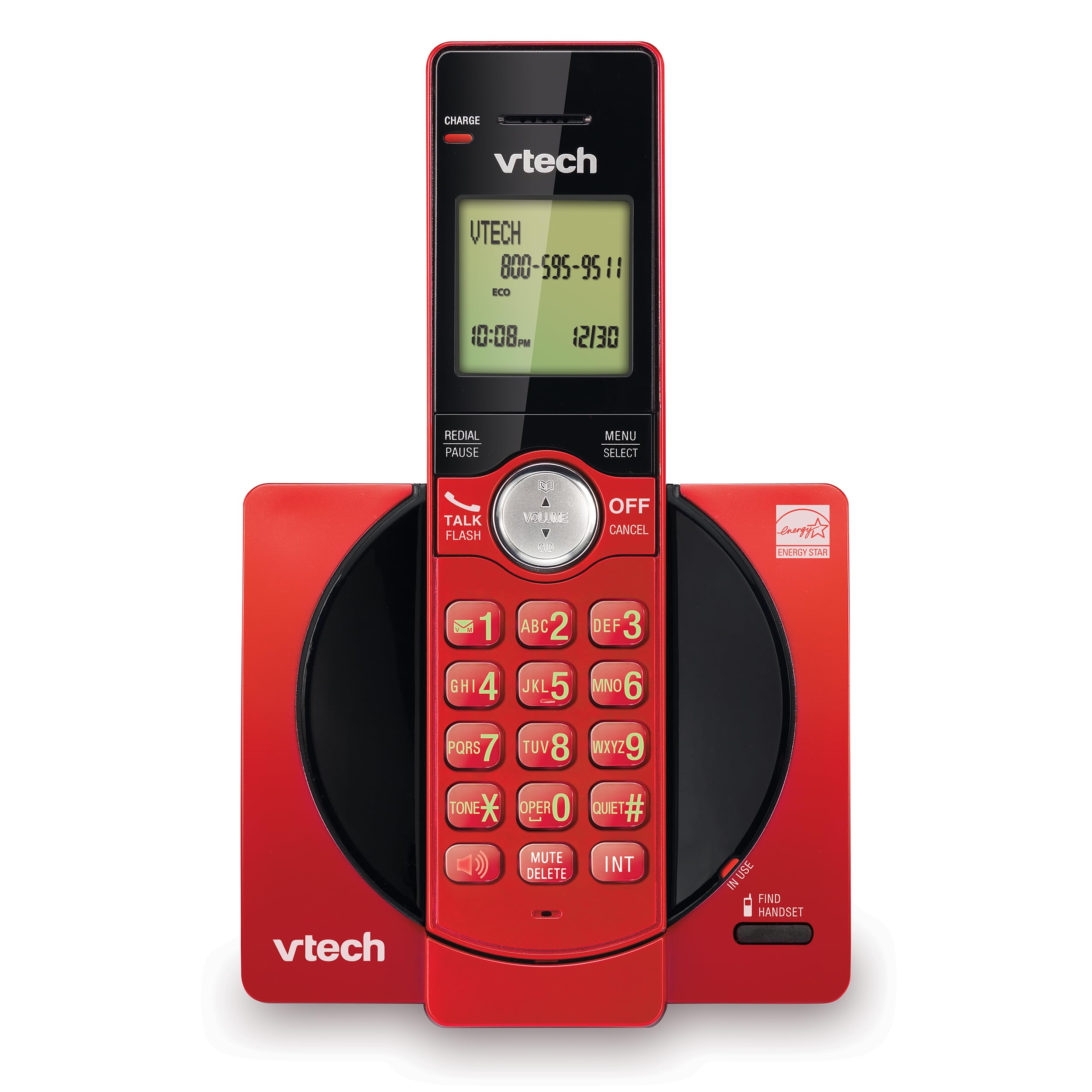 VTech CS6919-16 DECT 6.0 Cordless Phone, Red