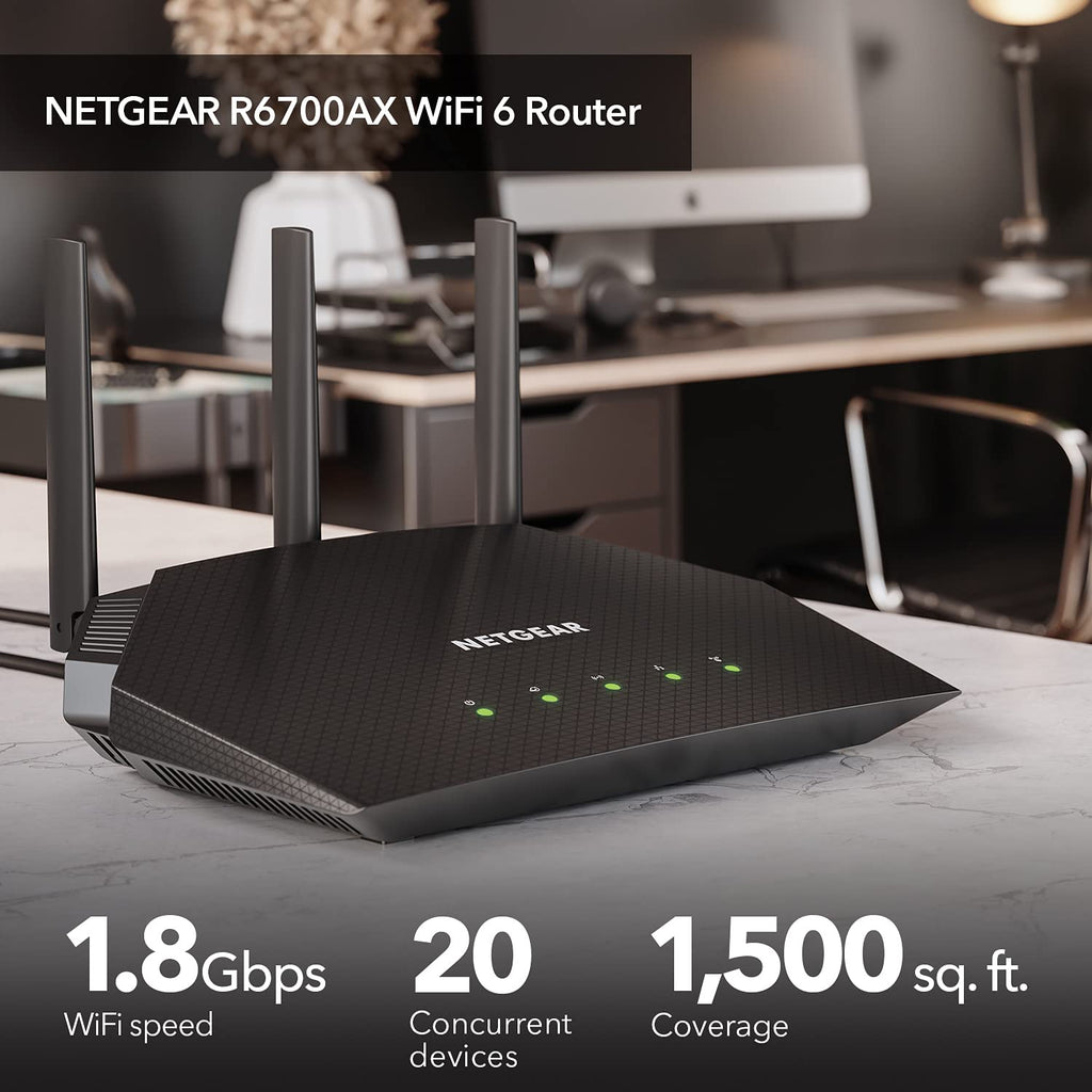 NETGEAR 4-Stream WiFi 6 Router (R6700AX)