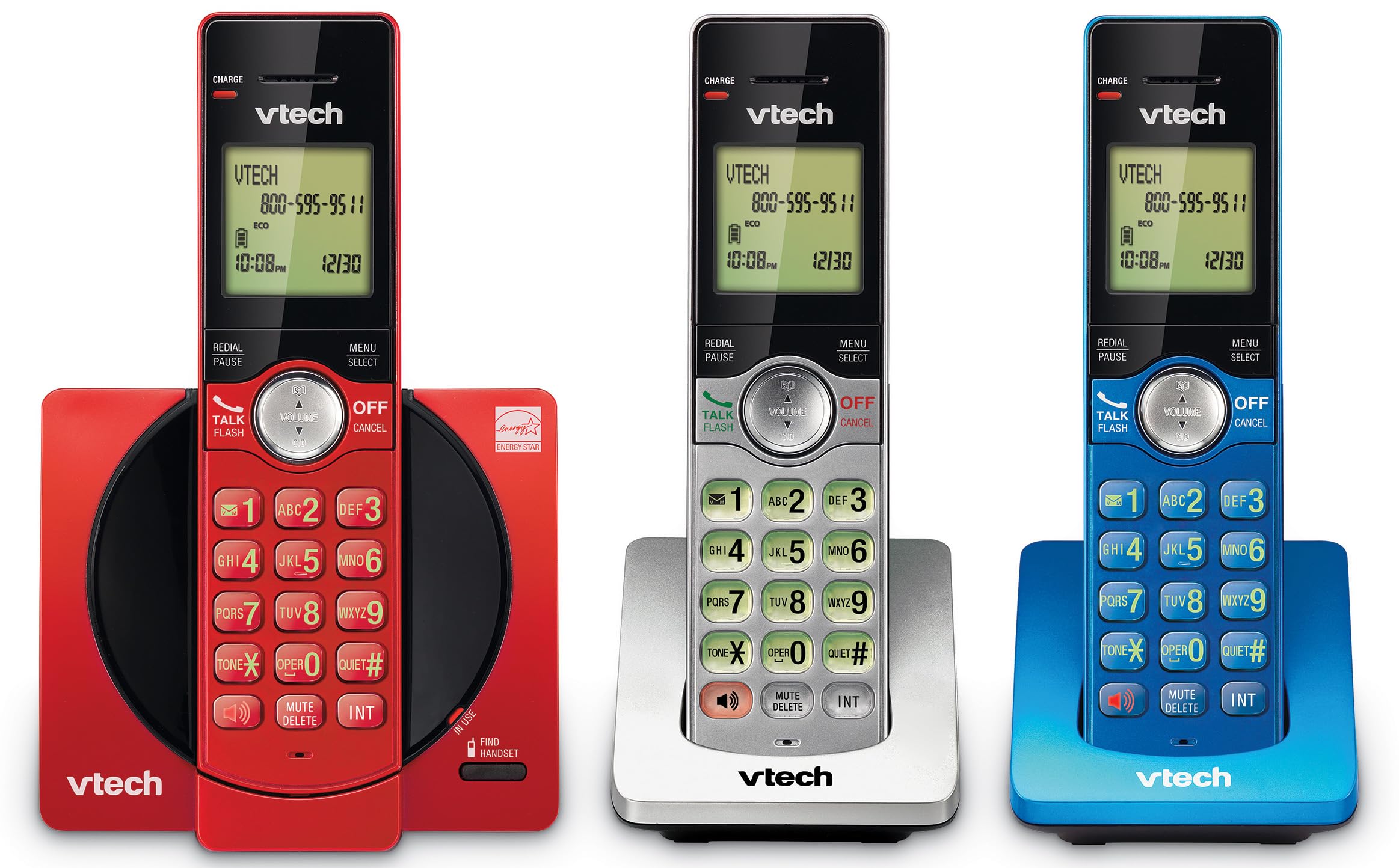 VTech CS6919-16 DECT 6.0 Cordless Phone, Red