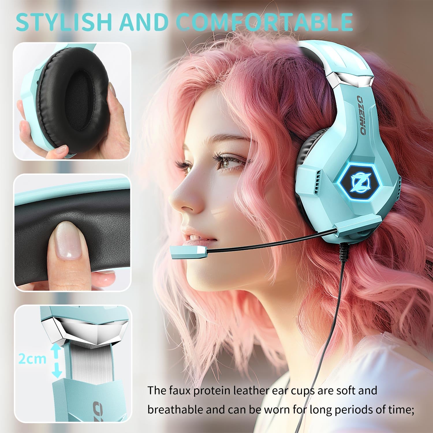 Ozeino Gaming Headset for PC, Ps4, Ps5, Xbox Headset with 7.1 Surround Sound