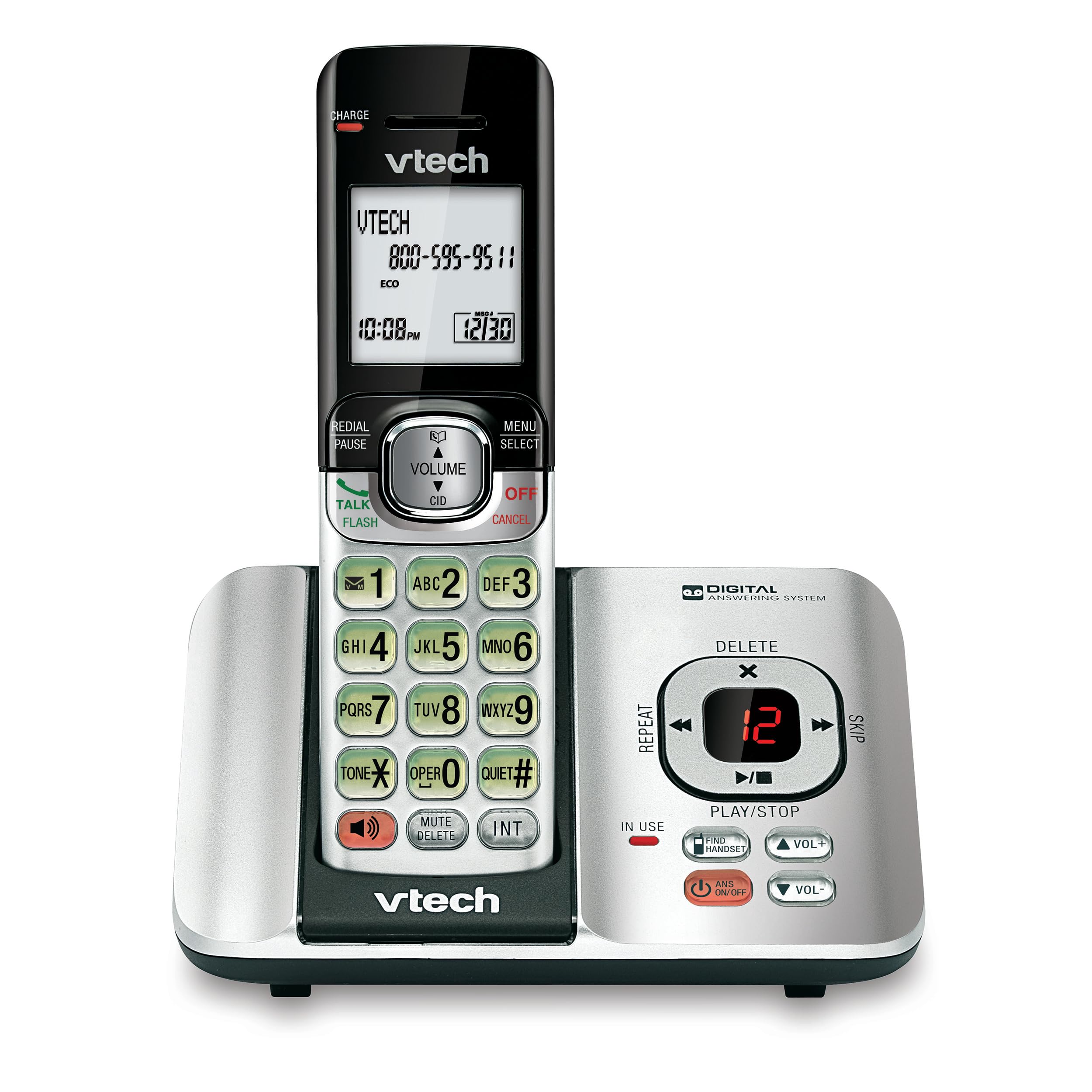 VTech CS6719-16 DECT 6.0 Phone with Caller ID/Call Waiting, 1 Cordless Handset, Red
