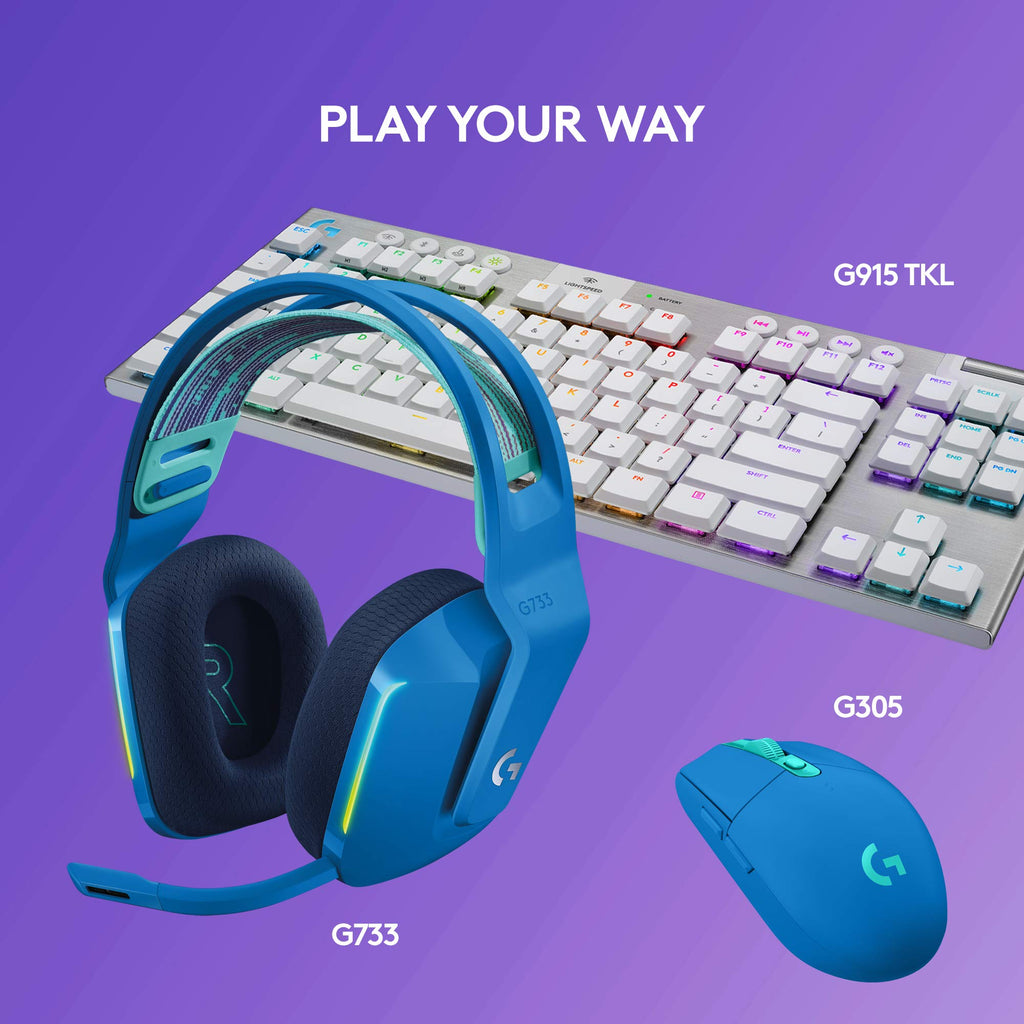 Logitech G733 Lightspeed Wireless Gaming Headset, Suspension Headband