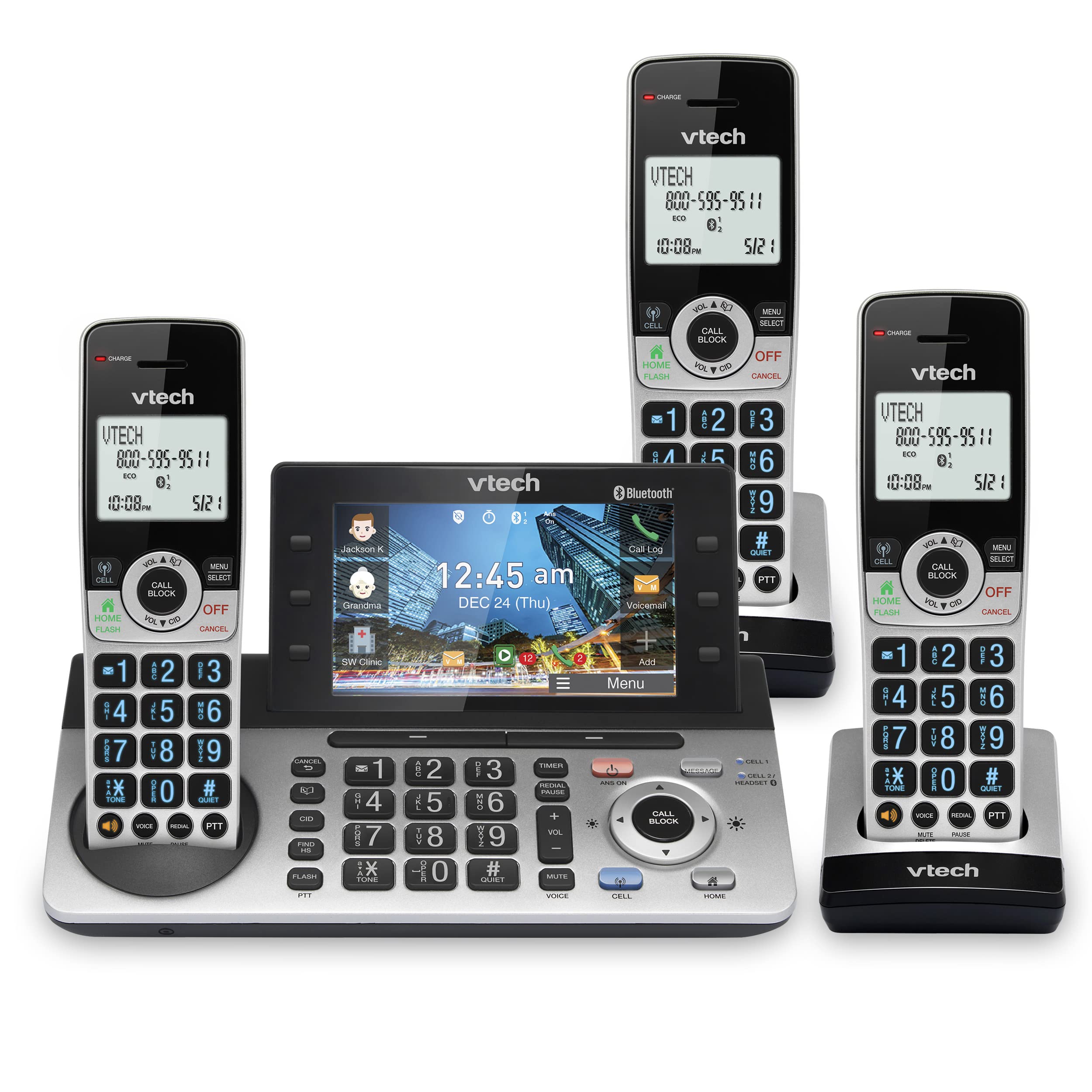VTech IS8251-3 Business Grade 3-Handset Expandable Cordless Phone for Home Office