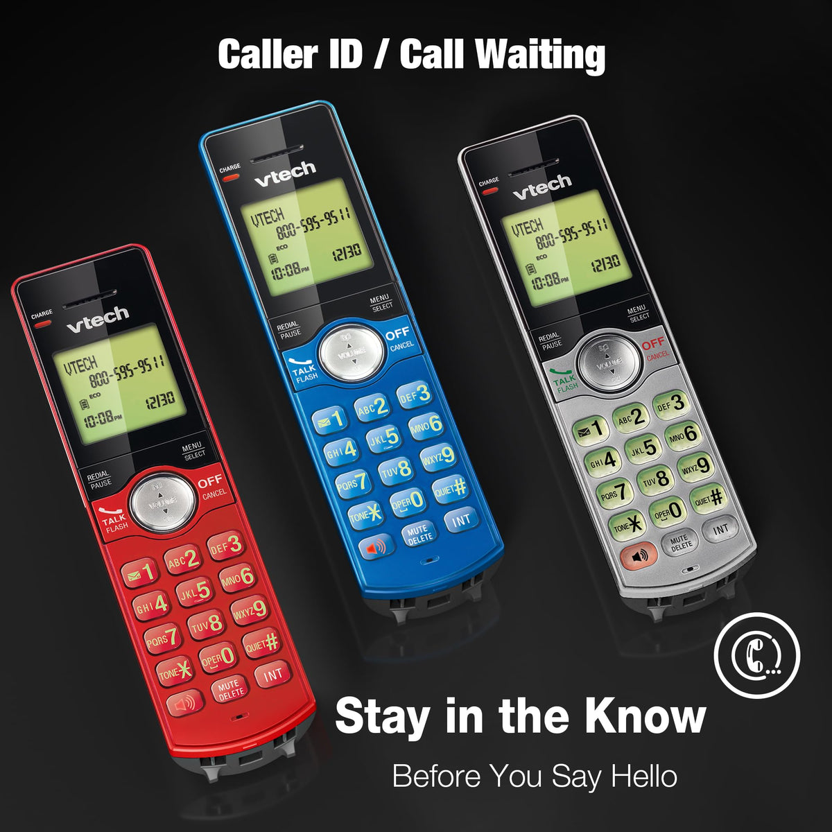 VTech CS6919-16 DECT 6.0 Cordless Phone, Red