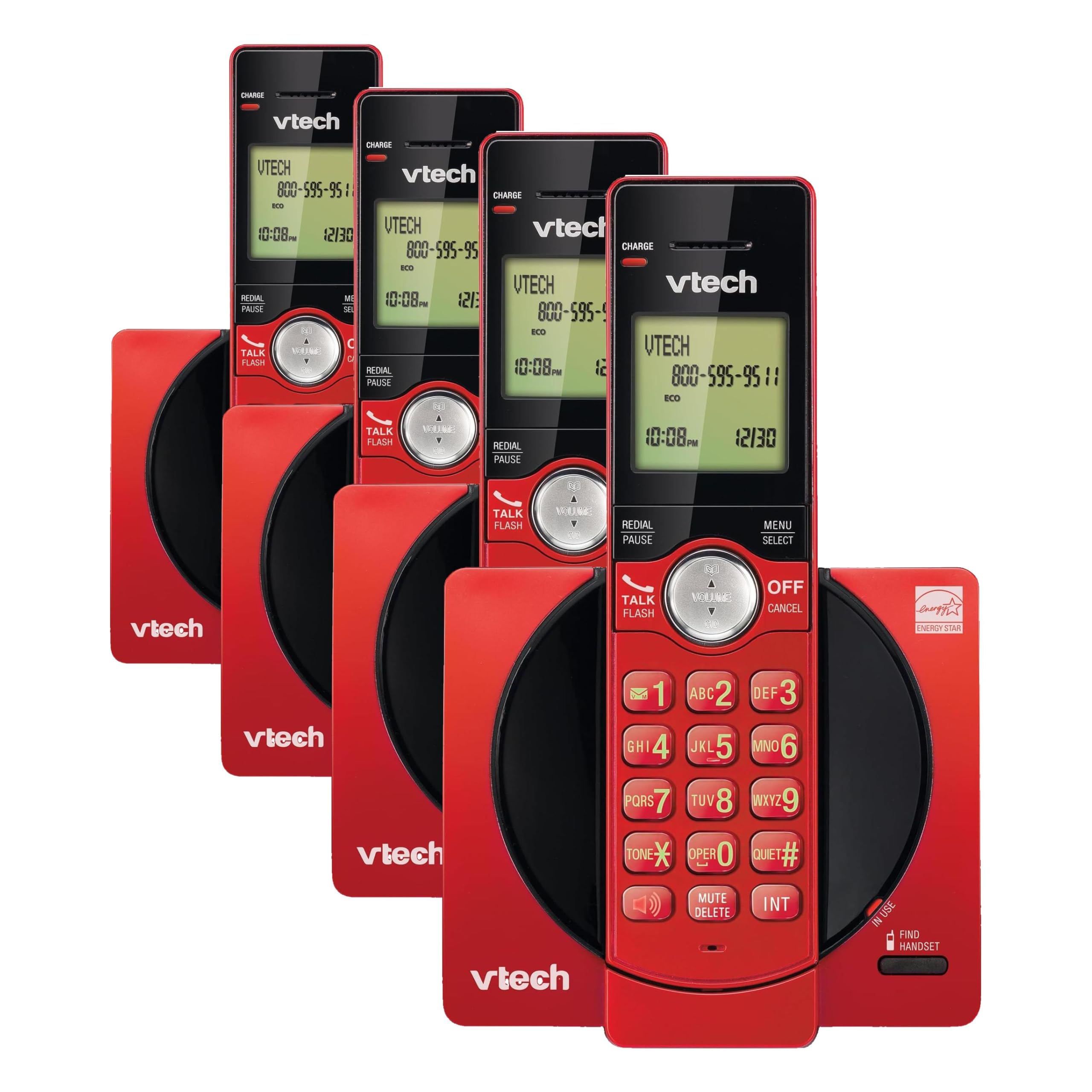 VTech CS6919-16 DECT 6.0 Cordless Phone, Red