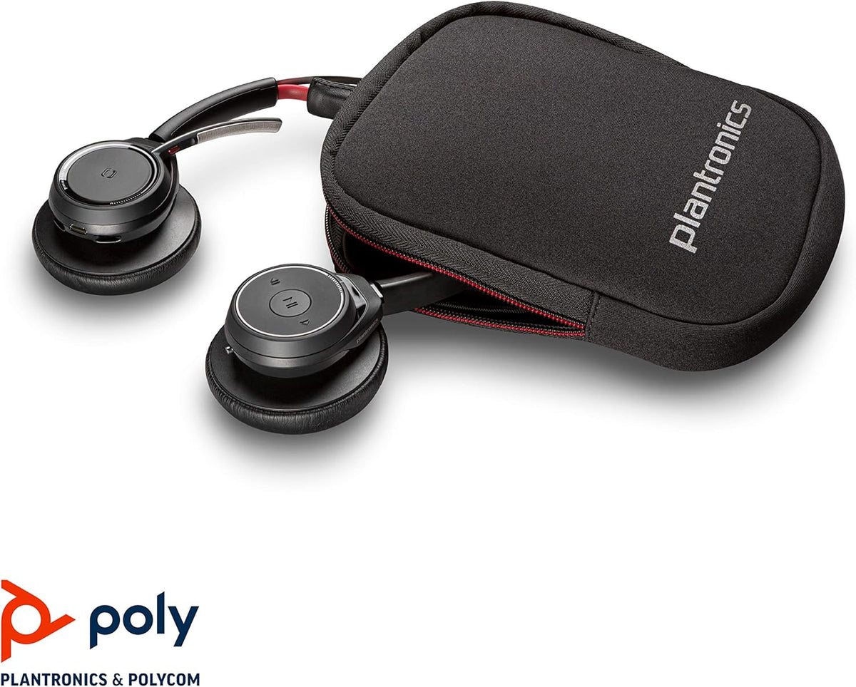 Plantronics - Voyager Focus UC (Poly) - Bluetooth Dual-Ear (Stereo) Headset with Boom Mic