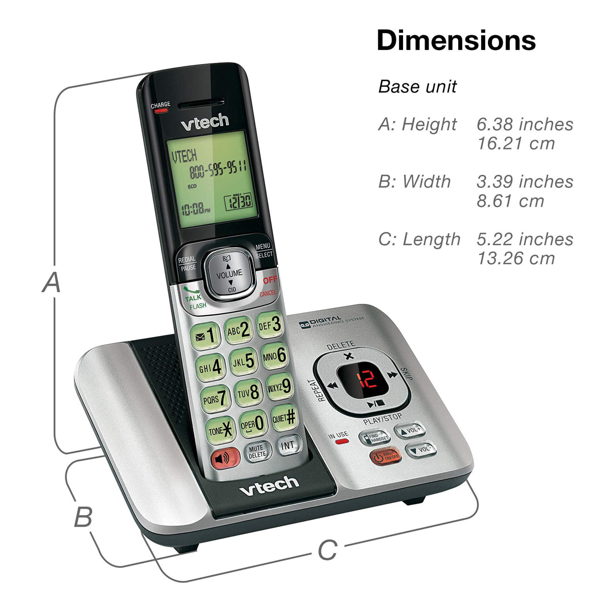 VTech CS6719-16 DECT 6.0 Phone with Caller ID/Call Waiting, 1 Cordless Handset, Red