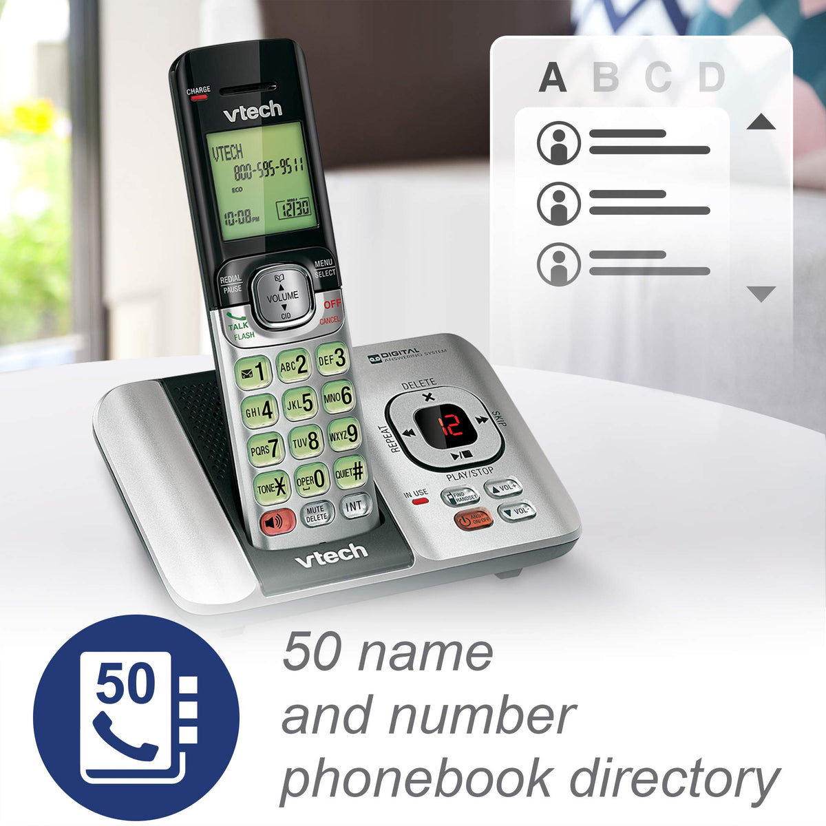 VTech CS6719-16 DECT 6.0 Phone with Caller ID/Call Waiting, 1 Cordless Handset, Red