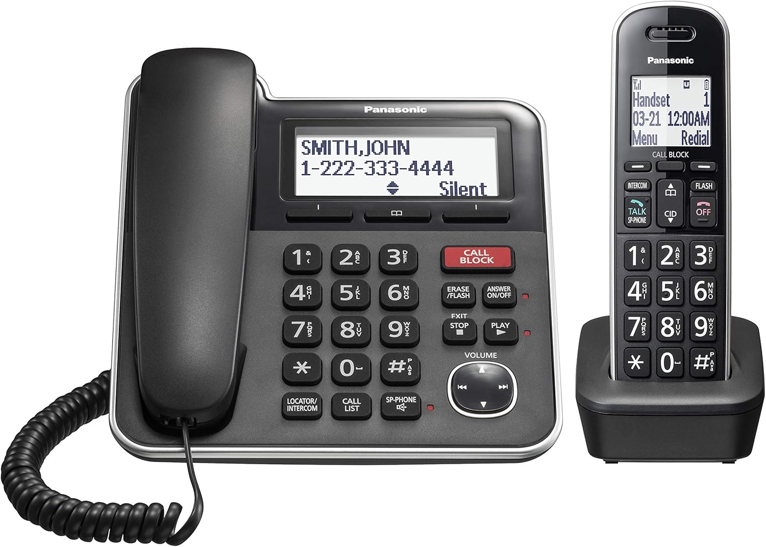 Panasonic Expandable Corded/Cordless Phone System with Answering Machine