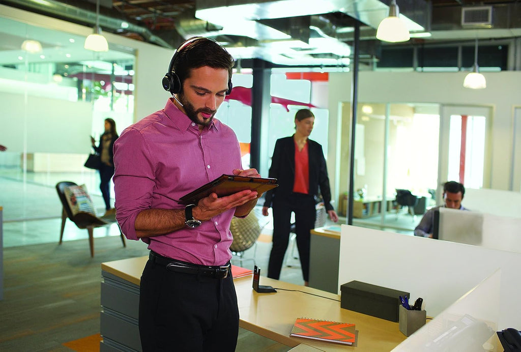 Plantronics - Voyager Focus UC (Poly) - Bluetooth Dual-Ear (Stereo) Headset with Boom Mic